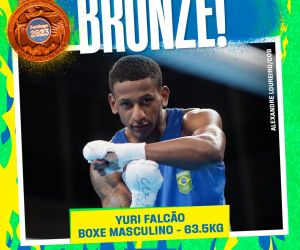 Yuri Falcão conquistou a terceira medalha do boxe do Brasil.