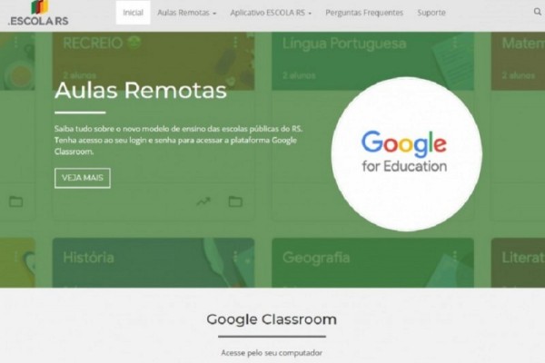  O projeto oferece internet patrocinada para alunos e professores acessarem a plataforma das Aulas Remota