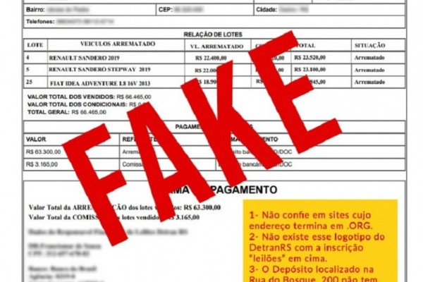  Criminosos colocam marca do DetranRS em sites e documentos falsos