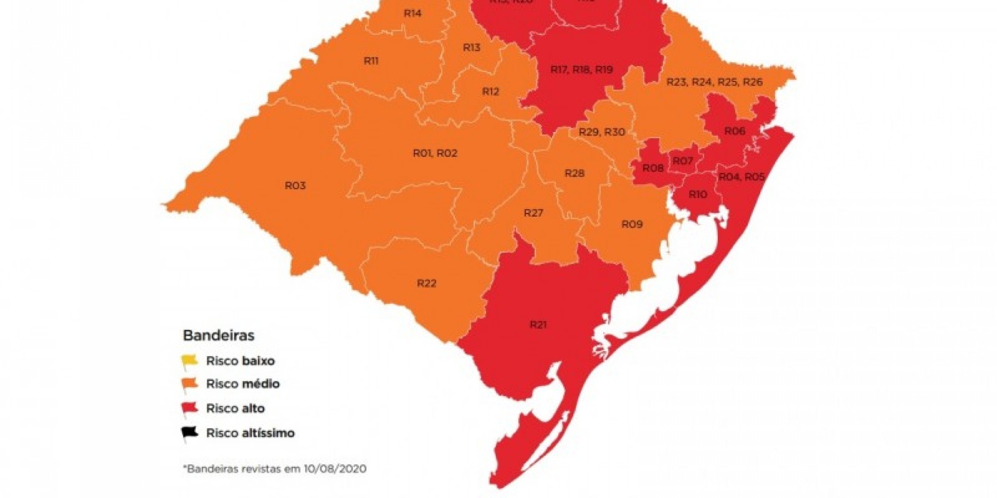  As bandeiras ficaram vigentes a partir da 0h desta terça 