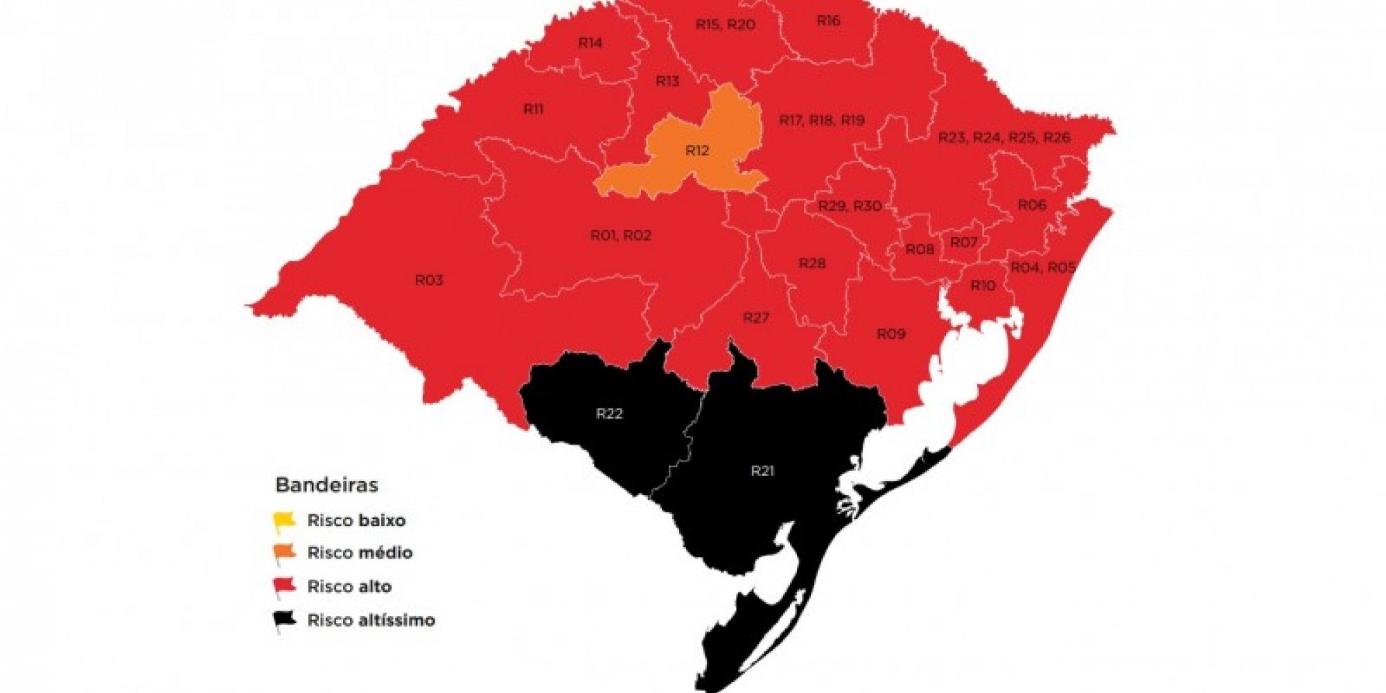 Vigência das novas bandeiras segue até as 23h59 da próxima segunda (21)