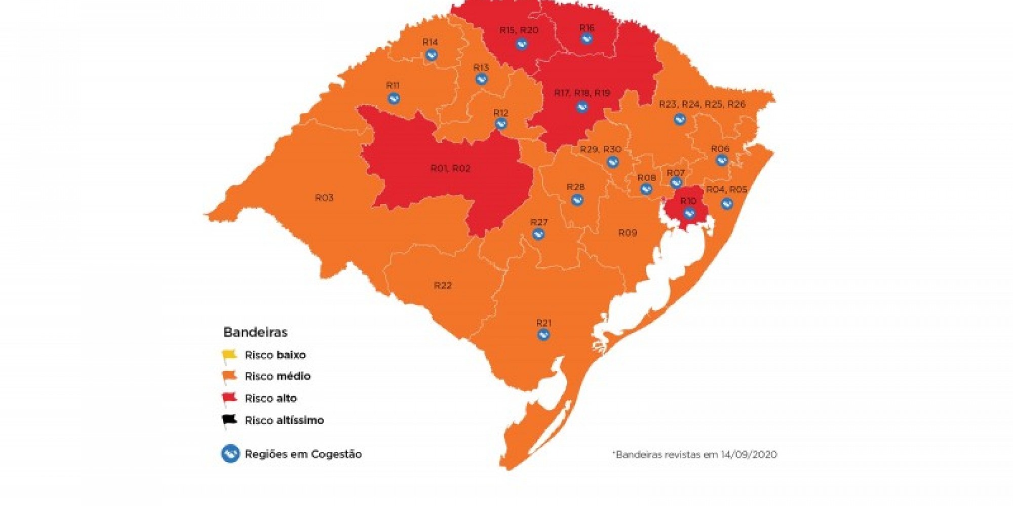 Bandeiras ficam vigentes até as 23h59min da próxima segunda-feira