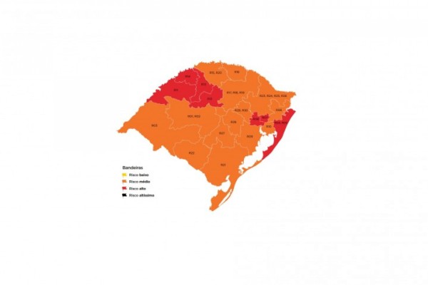  25,8% da população gaúcha se encontra em regiões classificadas como de risco epidemiológico alto