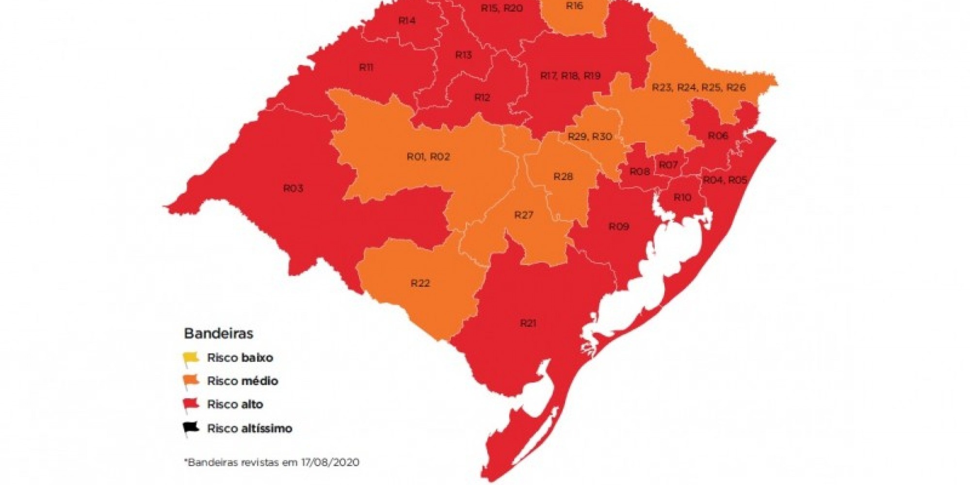  As bandeiras ficam vigentes até as 23h59min da próxima segunda-feira (24)