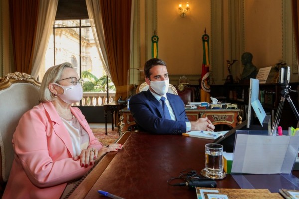 Leite e secretária Arita participaram de reunião virtual do Fórum de Governadores com o ministro da Saúde 