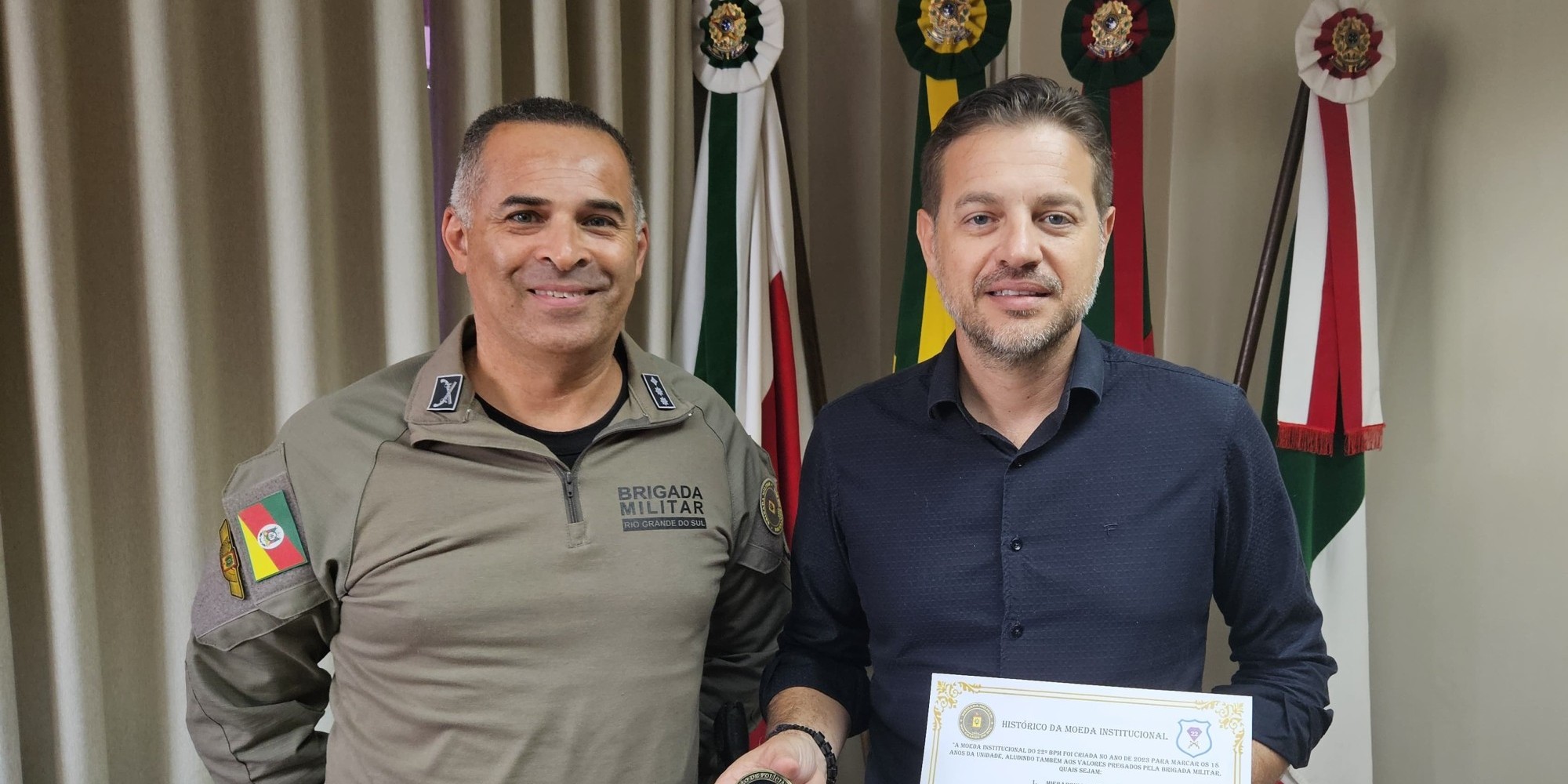 Prefeito de Encantado recebe homenagem da Brigada Militar
