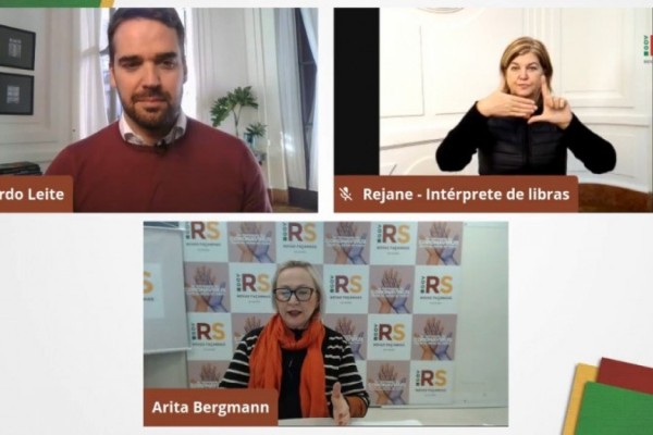 Governador Leite, juntamente com a secretária Arita, reiterou o compromisso de manter a regularidade dos pagamentos na saúde