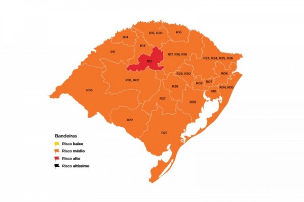 Das 21 regiões Covid, apenas Uruguaiana, Bagé e Guaíba não aderiram ao sistema compartilhado