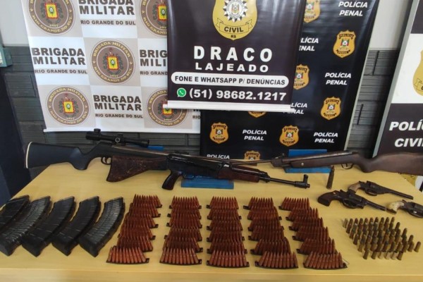 BM e Polícias Civil e Penal prendem homem e apreendem arsenal