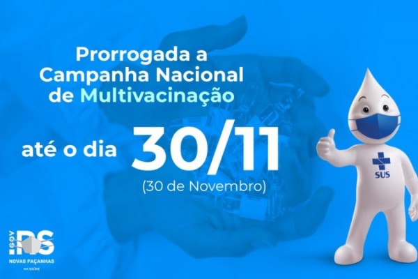 Campanha de multivacinação de crianças e adolescentes é prorrogada até final de novembro