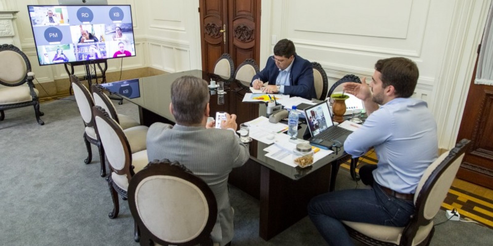  Vice Ranolfo e secretário Agostinho Meirelles participaram presencialmente da reunião, juntamente com o governador Leite 