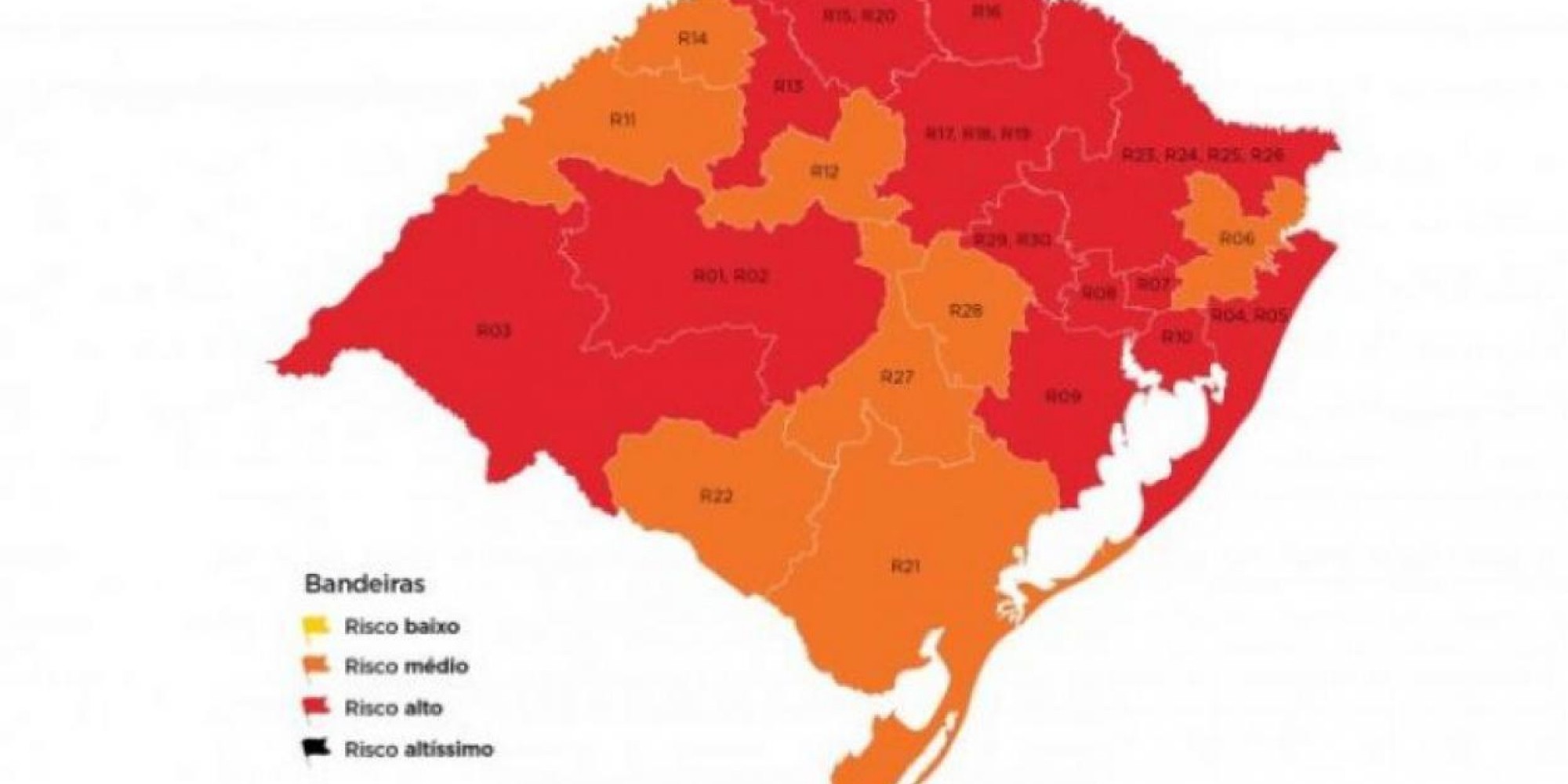 Mapa foi divulgado na sexta-feira Mapa foi divulgado na sexta-feira