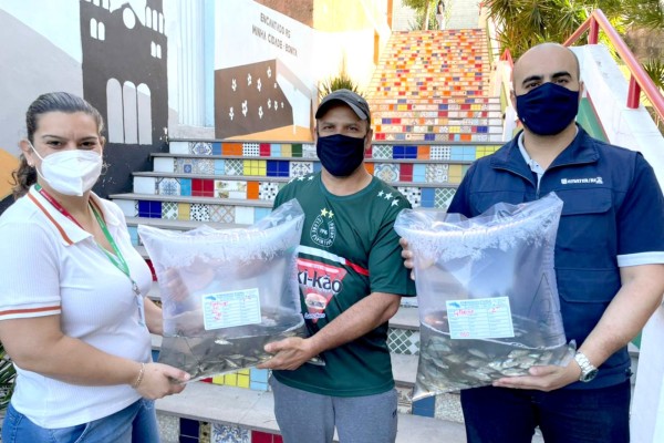 A ação é desenvolvida em parceria entre a Administração Municipal, por meio da Secretaria de Agricultura e Desenvolvimento Rural, Emater e Piscicultura Nossa Senhora Aparecida.