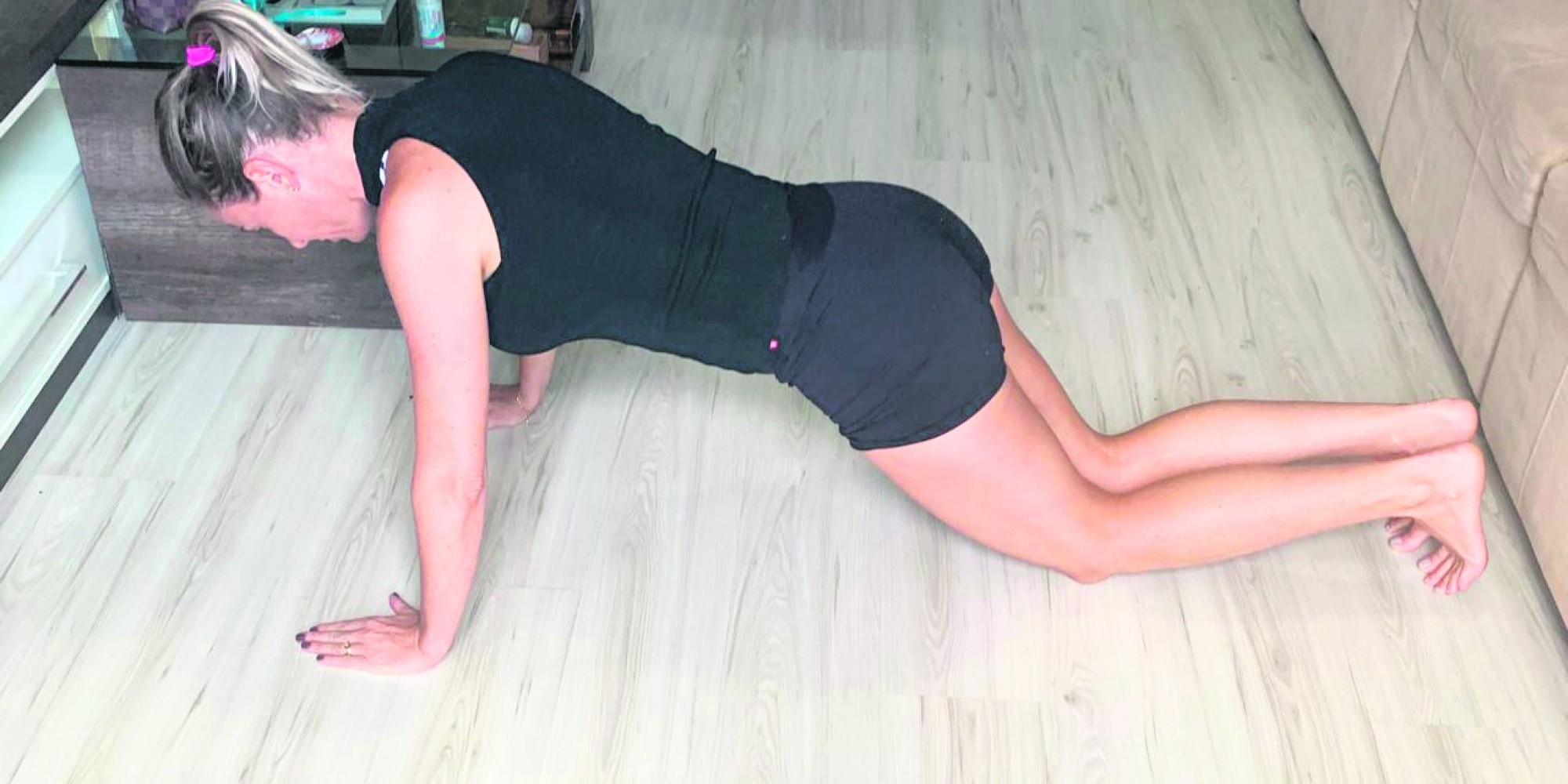 Apoio é realizado em posição de prancha