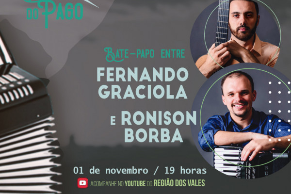 Fernando Graciola entrevista o acordeonista Ronison Borba, diretamente de Castelo Branco, em Portugal