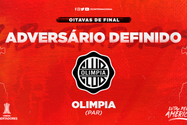 LIBERTADORES: Inter encara o Olímpia do Paraguai nas oitavas 
