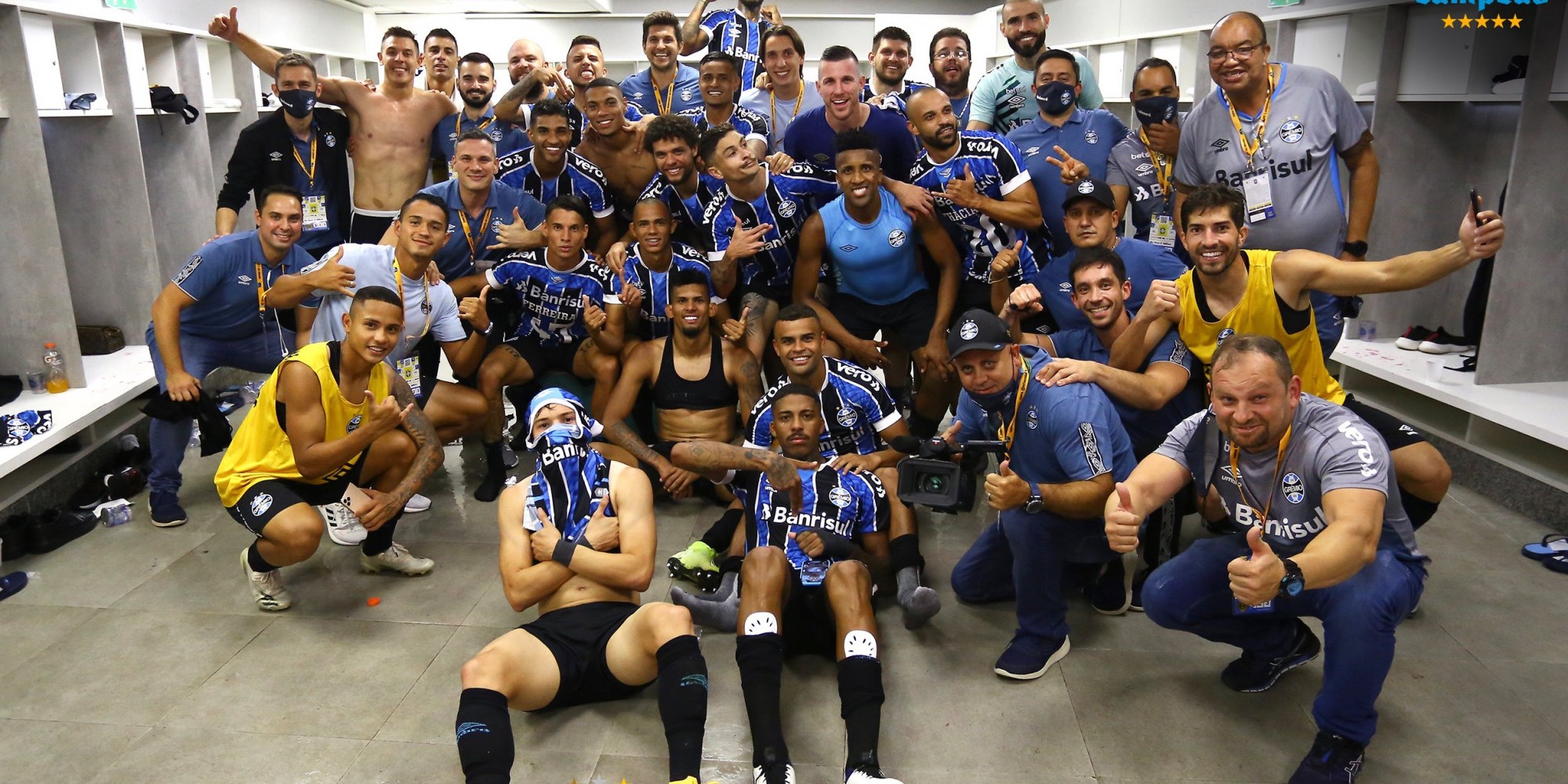 Grêmio comemorou classificação diante do São Paulo 