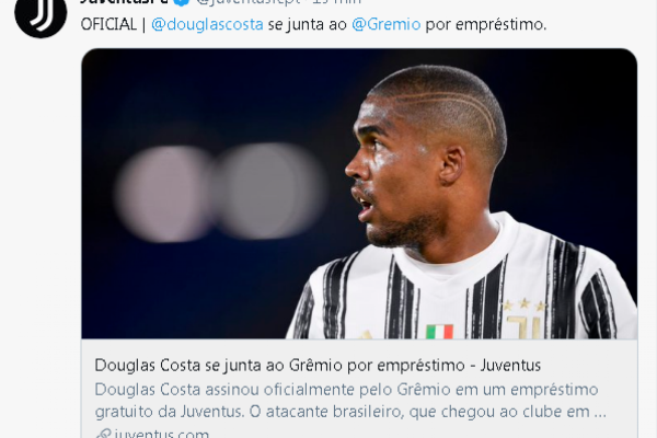Site oficial do time italiano confirma empréstimo ao Grêmio 