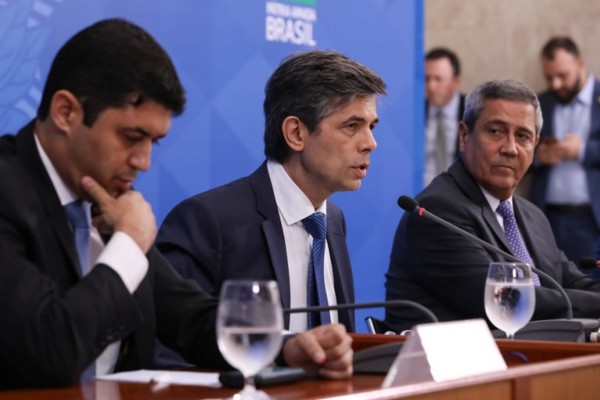 Coletiva de imprensa com os ministros no Palácio do Planalto para tratar sobre as ações de enfrentamento no combate à Covid-19