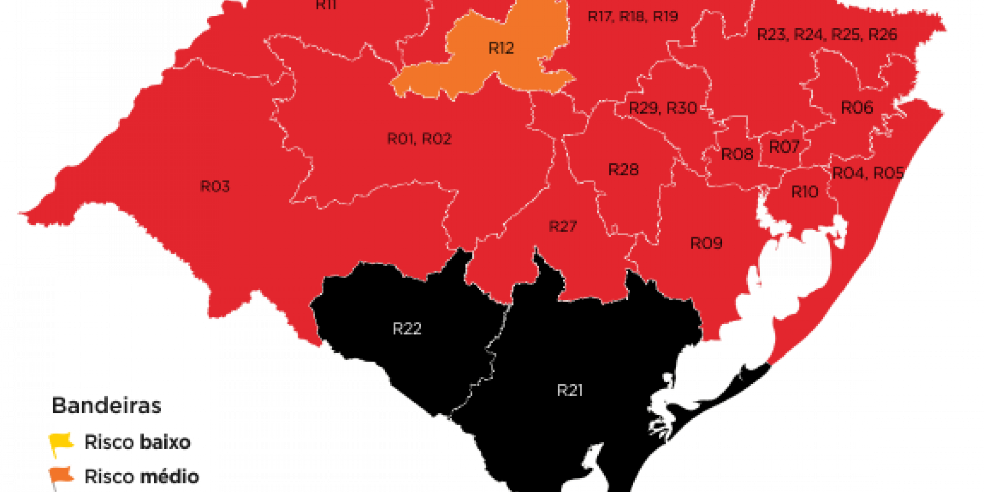 DISTANCIAMENTO CONTROLADO: Governo RS recebe cinco pedidos de reconsideração do mapa preliminar
